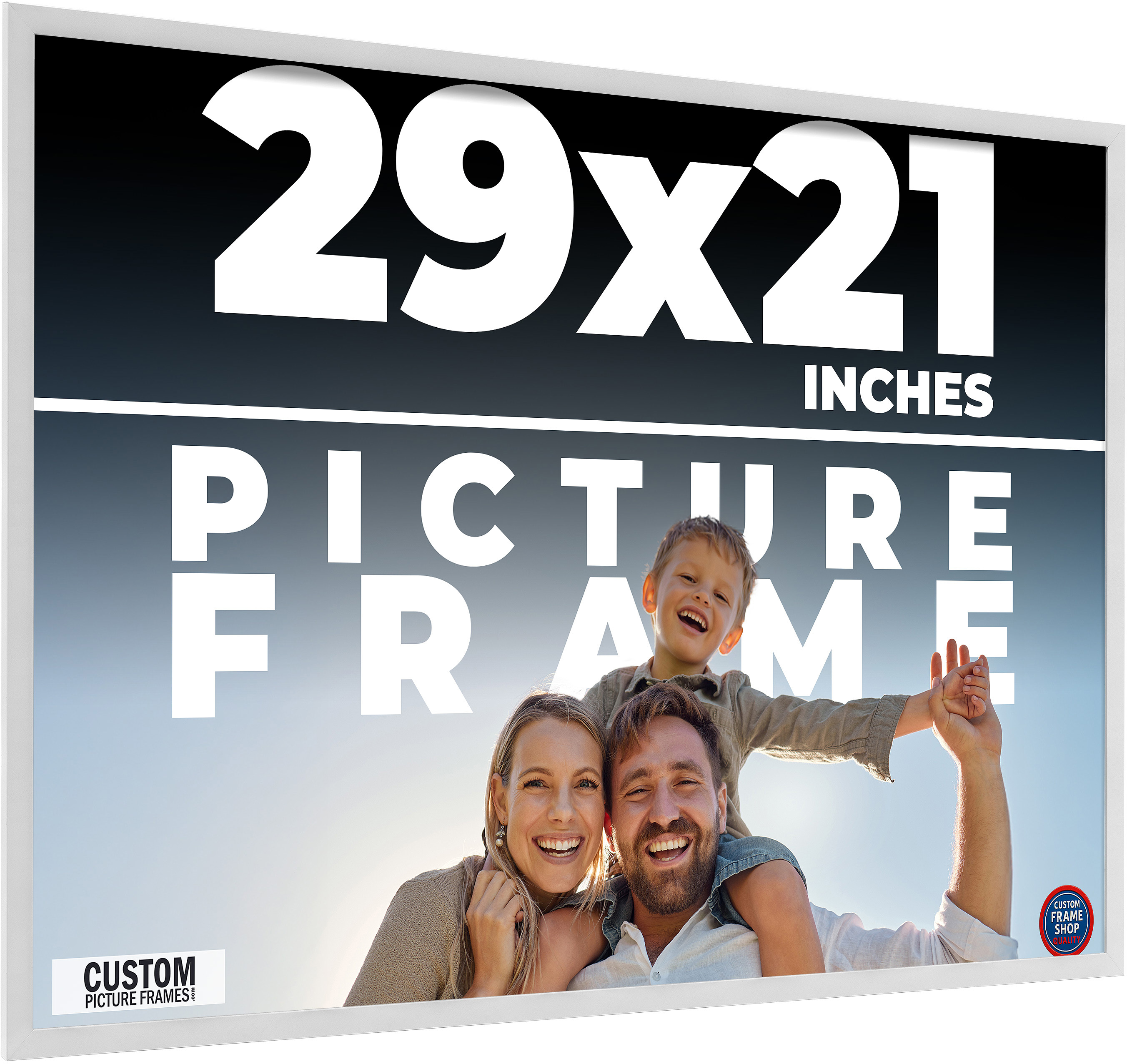 29x21 Frame White Solid Wood Picture Frame Includes UV Acrylic Shatter ...