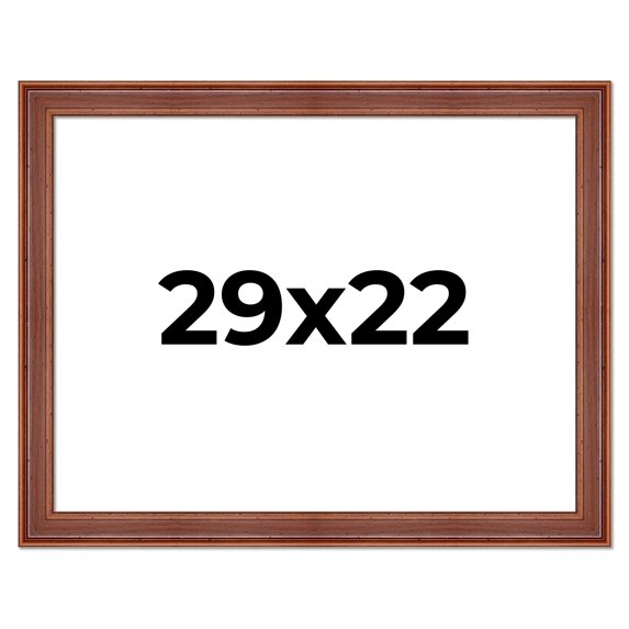 29x22 Frame Brown Old Farmhouse Waxed Board 2" Wide Wood Frame Width 2 Inches | Interior Depth 0.5
