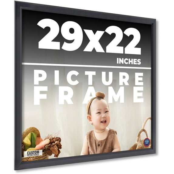 29x22 Frame Black Passaggi Solid Wood Picture Frame Width 1.5 Inches | Interior Depth 0.5 Inches |
