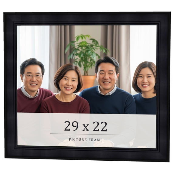 29x22 Frame Black Passaggi Solid Wood Picture Frame Width 1.5 Inches | Interior Depth 0.5 Inches |