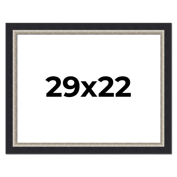 29x22 Frame Black Real Wood Picture Frame Width 2.25 Inches | Interior Frame Depth 0.5 Inches |