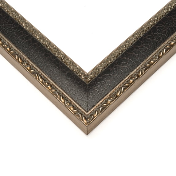 29x22 Frame Silver Brown Ornate Solid Wood Picture Frame Width 1.75 Inches | Interior Frame Depth