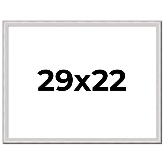 29x22 Frame Silver Inner Slope Bevel Picture Frame | 1 Inch Moulding Width | 0.75 Inch Rabbet Depth