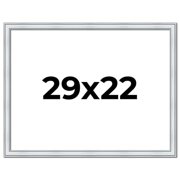 29x22 Frame Sterling Silver Solid Wood Picture Frame | 1.25 Inch Moulding Width | 0.75 Inch