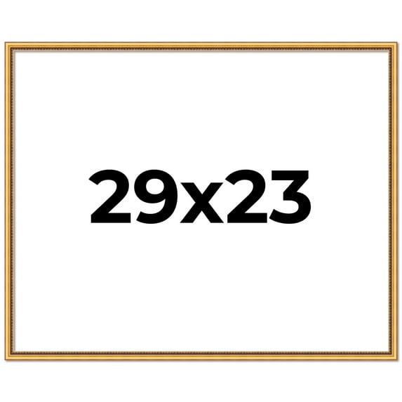 29x23 Frame Beaded Gold Solid Wood Picture Frame | 0.75 Inches Moulding Width | Liscio Oro