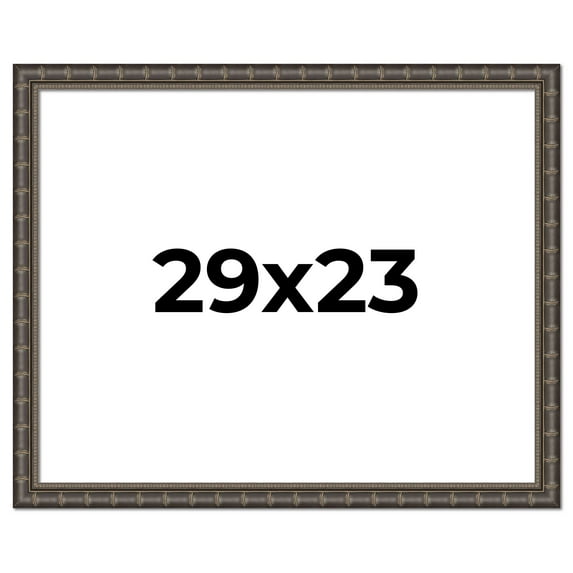 29x23 Frame Black Bamboo Solid Wood Picture Frame Width 1.5 Inches | Interior Frame Depth 0.5