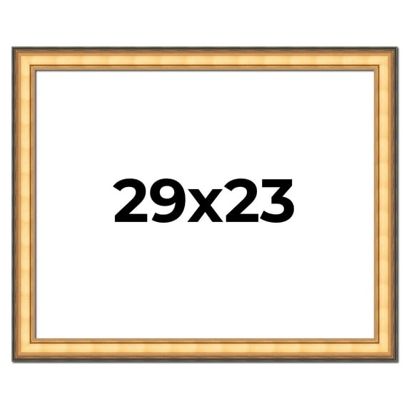 29x23 Frame Gold Plein Aire Solid Wood Picture Frame Width 2 Inches | Interior Frame Depth 0.5