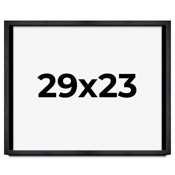 29x23 Shadow Box Frame Black | 1 Inches Deep Real Wood Farmhouse Shadowbox Display Frame | UV