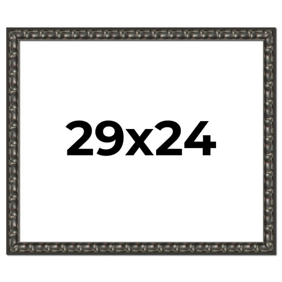 29x24 Frame Black-Brown Medieval Solid Wood Picture Frame | 1.5 Inch Moulding Width | Gotham