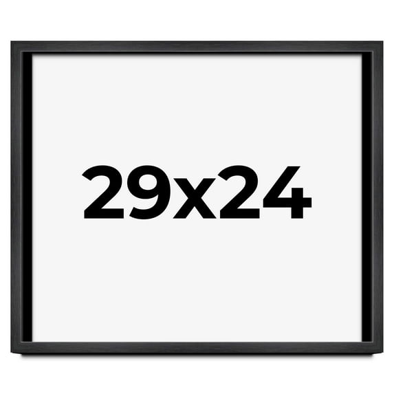 29x24 Frame Black Charcoal Grey Wood Textured Picture Frame | 0.75 Inch Moulding Width | Gunmetal