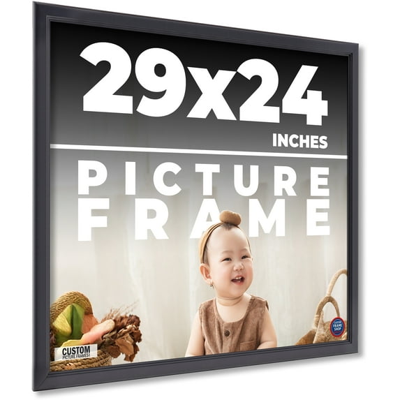 29x24 Frame Black Passaggi Solid Wood Picture Frame Width 1.5 Inches | Interior Depth 0.5 Inches |