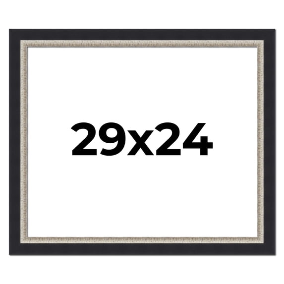 29x24 Frame Black Real Wood Picture Frame Width 2.25 Inches | Interior Frame Depth 0.5 Inches |