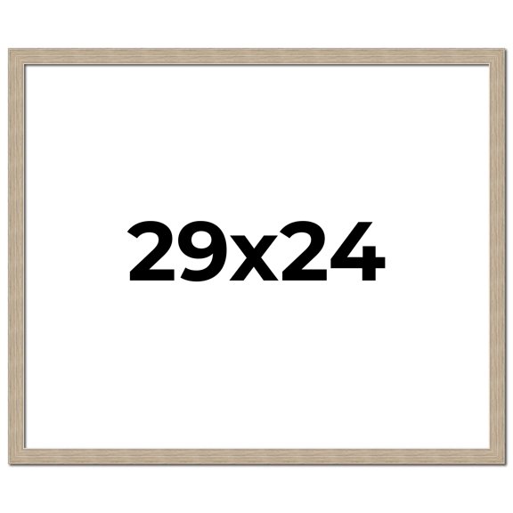 29x24 Frame Grey Solid Wood Picture Frame Width 1 Inches | Interior Frame Depth 0.5 Inches |
