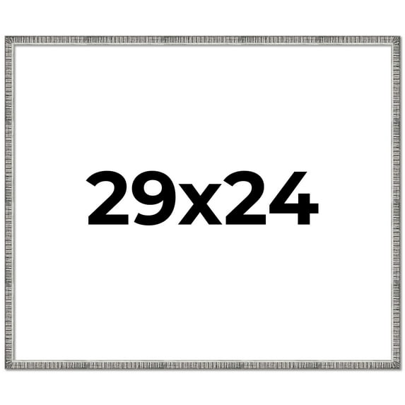 29x24 Frame Silver Picture Frame - Complete Modern Photo Frame Includes UV Acrylic Shatter Guard