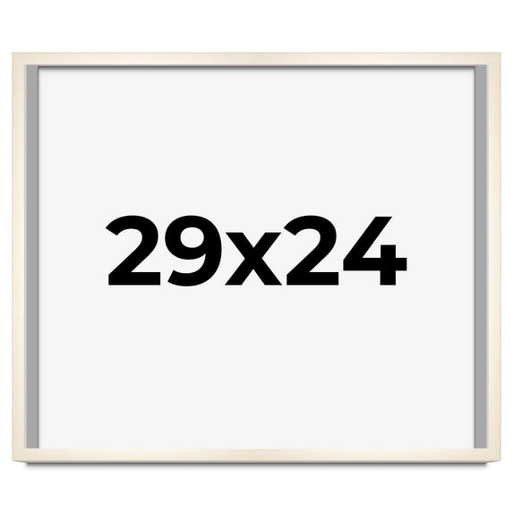 29x24 Frame White Wheat Solid Wood Picture Frame | Moulding Width 0.75 Inches | Interior Depth 0.5