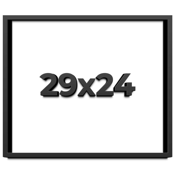 29x24 Shadow Box Frame Black | 1 inches Deep Real Wood Contemporary Shadowbox Display Frame | UV