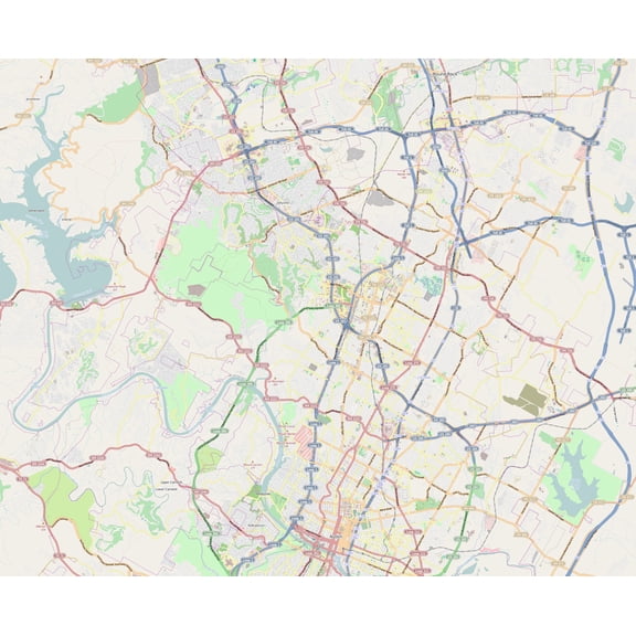 29x24in Austin Map -Texas 【Coated Paper】