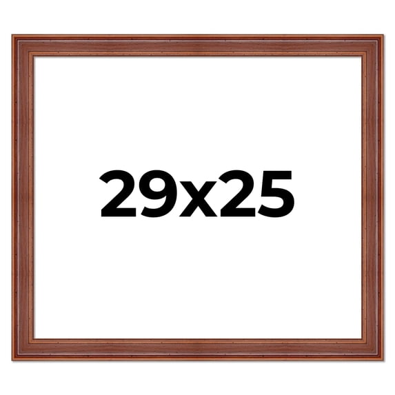 29x25 Frame Brown Old Farmhouse Waxed Board 2" Wide Wood Frame Width 2 Inches | Interior Depth 0.5