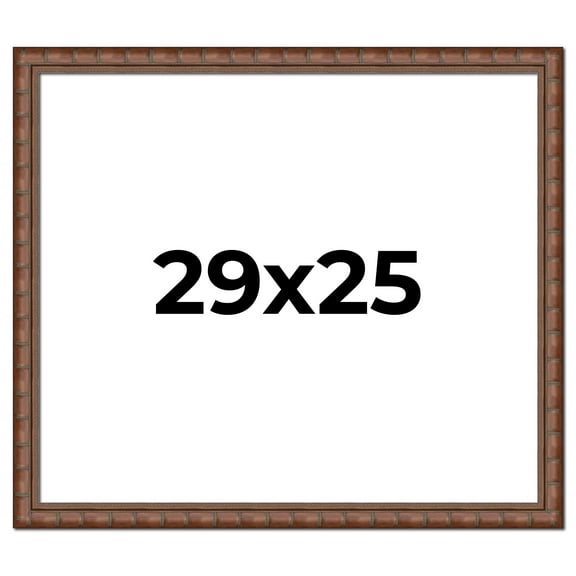 29x25 Dark Brown Bamboo Real Wood Picture Frame Width 1.5 inches | Interior Frame Depth 0.5 inches