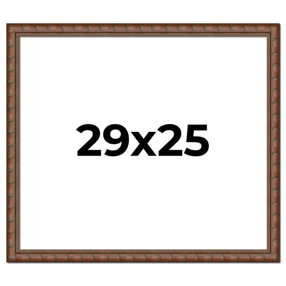 29x25 Dark Brown Bamboo Real Wood Picture Frame Width 1.5 inches | Interior Frame Depth 0.5 inches