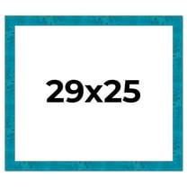 29x25 Frame Blue Teal Burl Wood Picture Frame | 1.75 Inch Moulding Width | Interior Frame Depth 0.5