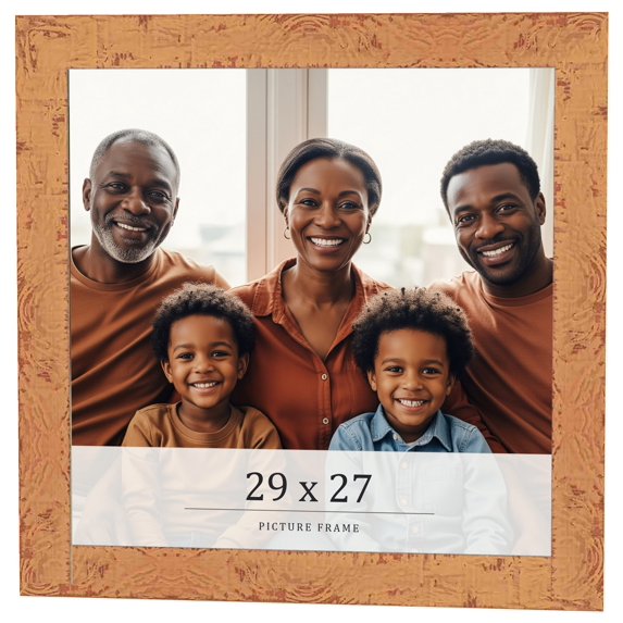 29x27 Frame Beige Real Wood Picture Frame Width 1.25 inches | Interior Frame Depth 0.5 inches |