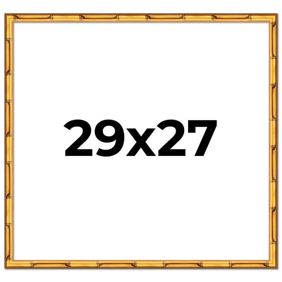 29x27 Frame Gold Bamboo Solid Wood Picture Frame | 1 Inch Moulding Width | Interior Frame Depth