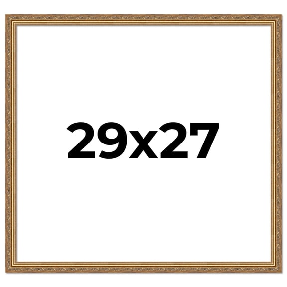 29x27 Frame Gold Solid Wood Picture Frame Width 1.25 Inches | Interior Frame Depth 0.375 Inches |