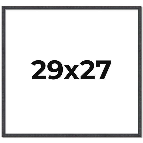 29x27 Rustic Brown Real Wood Picture Frame Width 0.75 inches | Interior Frame Depth 0.5 inches |