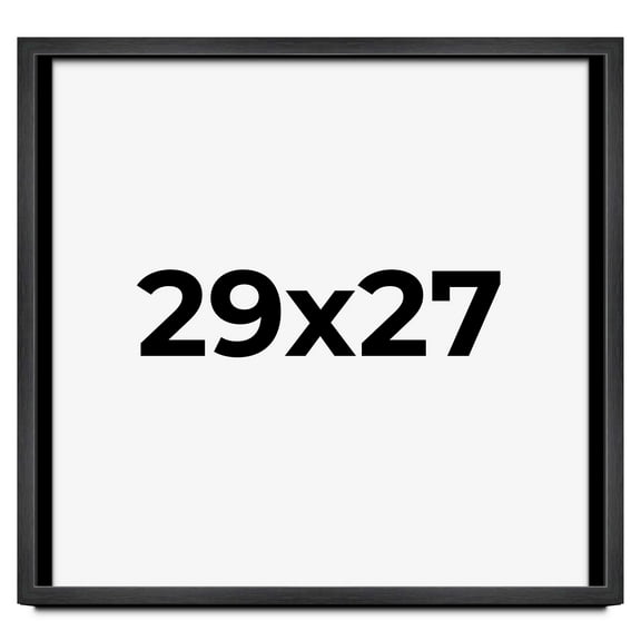 29x27 Shadow Box Frame Grey Charcoal Black | 0.875 Inches Deep | Wood Shadowbox Display Frame | UV