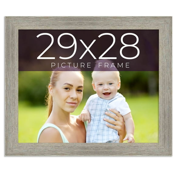 29x28 Frame Grey Real Wood Picture Frame Width 1.5 Inches | Interior Frame Depth 0.5 Inches | Barn