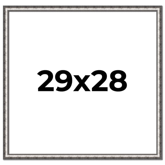 29x28 Frame Silver Real Wood Picture Frame Width 1.125 Inches | Interior Frame Depth 0.5 Inches |