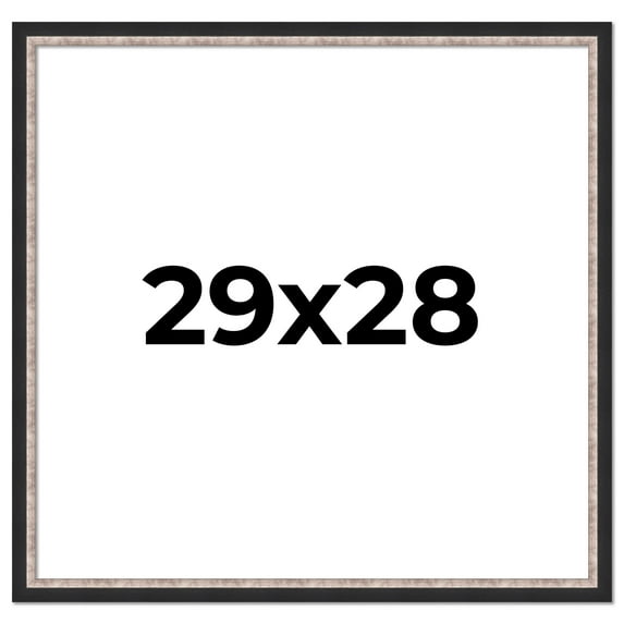 29x28 Frame Silver Real Wood Picture Frame Width 1.25 Inches | Interior Frame Depth 0.75 Inches |