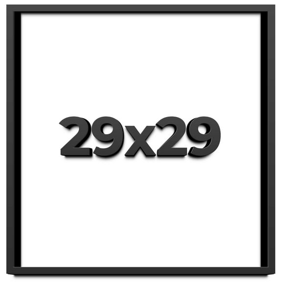 29x29 Shadow Box Frame Black | 1 inches Deep Real Wood Contemporary Shadowbox Display Frame | UV