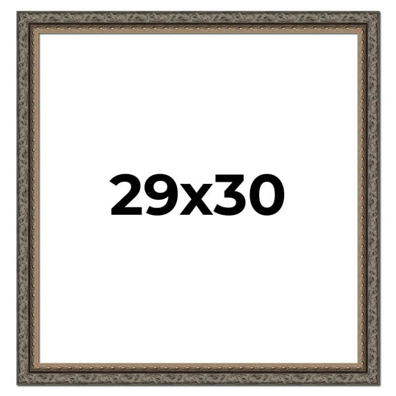29x30 Frame Black Real Wood Picture Frame Width 2 inches | Interior Frame Depth 0.5 inches | Fitz