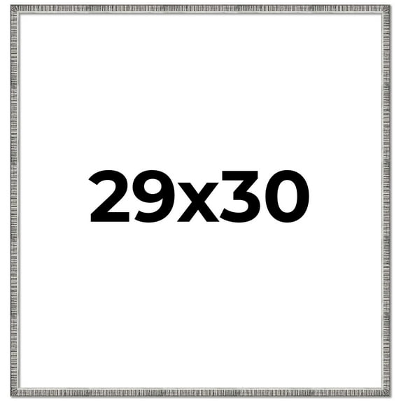 29x30 Frame Silver Grey Distressed Solid Wood Picture Frame | 0.75 Inch Moulding Width | Interior