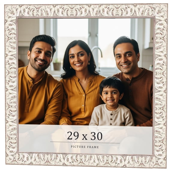 29x30 Frame White Real Wood Picture Frame Width 1.5 inches | Interior Frame Depth 0.5 inches |