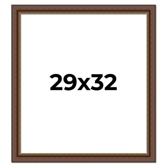 29x32 Copper and Brown Real Wood Picture Frame Width 2 inches | Interior Frame Depth 0.5 inches |