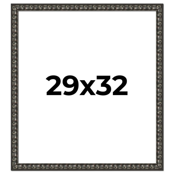 29x32 Frame Black-Brown Medieval Solid Wood Picture Frame | 1.5 Inch Moulding Width | Gotham