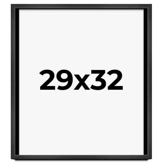 29x32 Frame Black Charcoal Grey Wood Textured Picture Frame | 0.75 Inch Moulding Width | Gunmetal