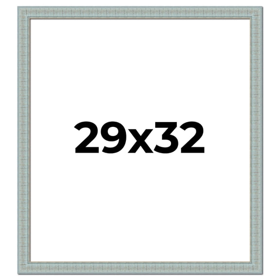 29x32 Frame Blue Teal Distressed Solid Wood Picture Frame | 1.625 Inch Moulding Width | Sonoma Blue