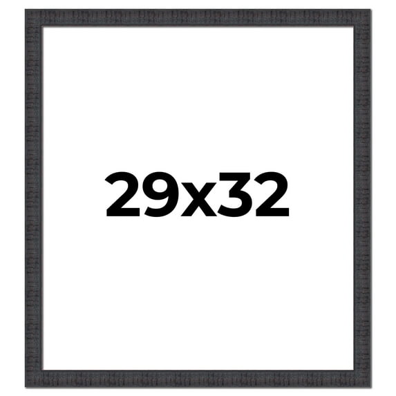 29x32 Frame Brown Rustic Solid Wood Picture Frame 1.5 Inches Wide | Interior Frame Depth 0.5 Inches