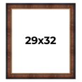 thumbnail image 1 of 29x32 Frame Brown Walnut Gold Ornate Trim Solid Wood Plein Air Picture Frame | 3 Inch Moulding, 1 of 8