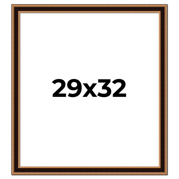 29x32 Frame Gold Brown Plein Air Vintage Solid Wood Picture Frame | 1.75 Inches Moulding Width |