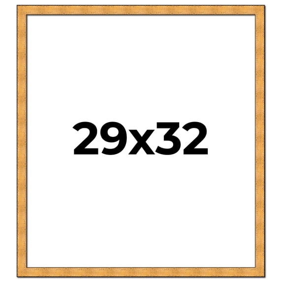 29x32 Frame Gold Rustic Solid Wood Picture Frame | 1.25 Inch Wide Moulding | Rustique Gold