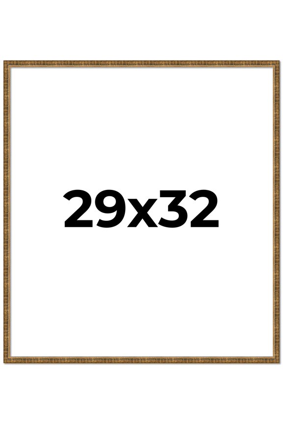 29x32 Frame Gold Solid Wood Picture Frame - Complete Modern Photo Frame Includes UV Acrylic