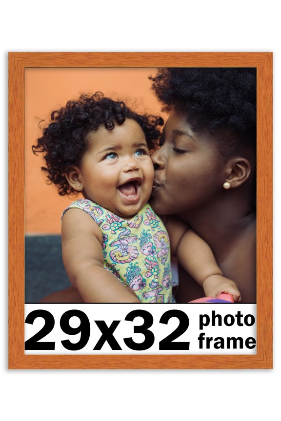 29x32 Frame Honey Pecan Brown Picture Frame - Modern Photo Frame Includes UV Acrylic Shatter Guard