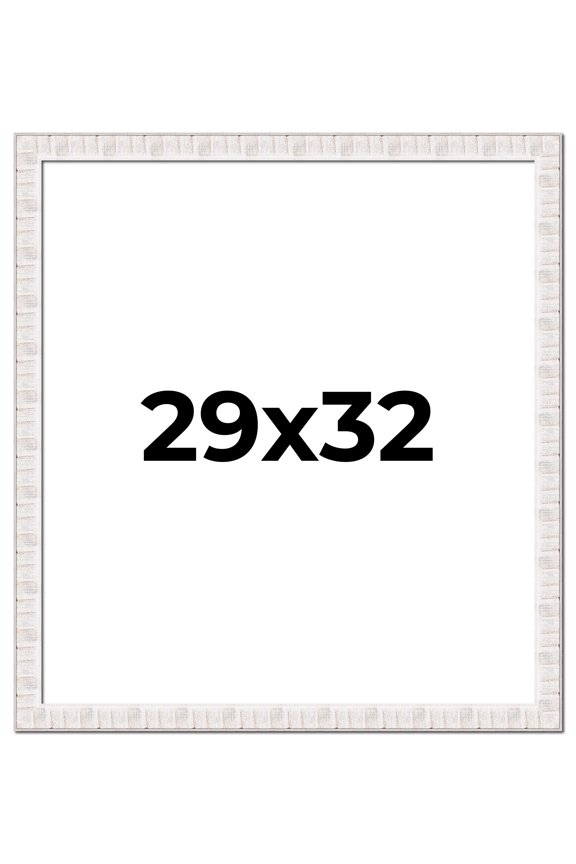 29x32 Frame White Sonoma Rustic Wood Picture Frame | 1.5 Inch Moulding Width | Complete with UV