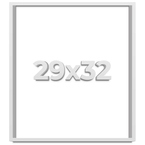 29x32 Shadow Box Frame White | 2 Inches Deep Real Wood Contemporary Shadowbox Display Frame | UV