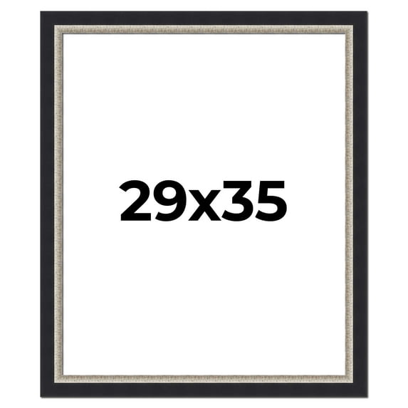 29x35 Frame Black Real Wood Picture Frame Width 2.25 Inches | Interior Frame Depth 0.5 Inches |